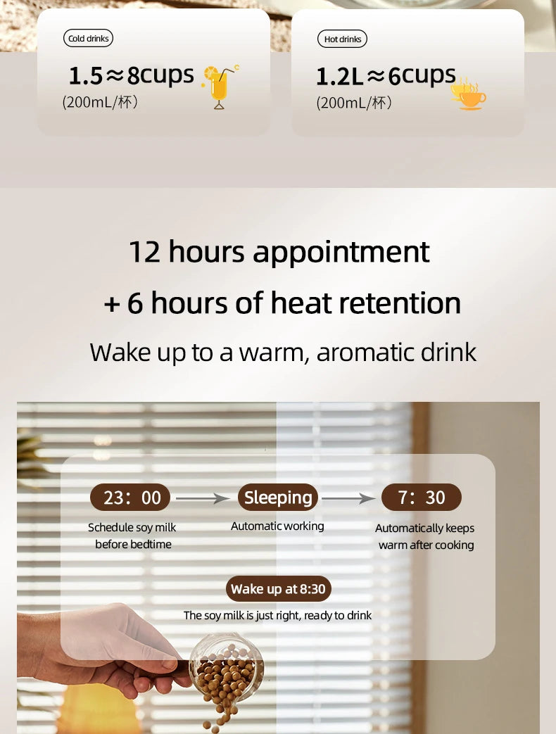 Automatic Soy Milk Machine Electric Juicer Blender Multifunctional Wall Breaking Machine Soybean Milk Maker Breakfast Machine