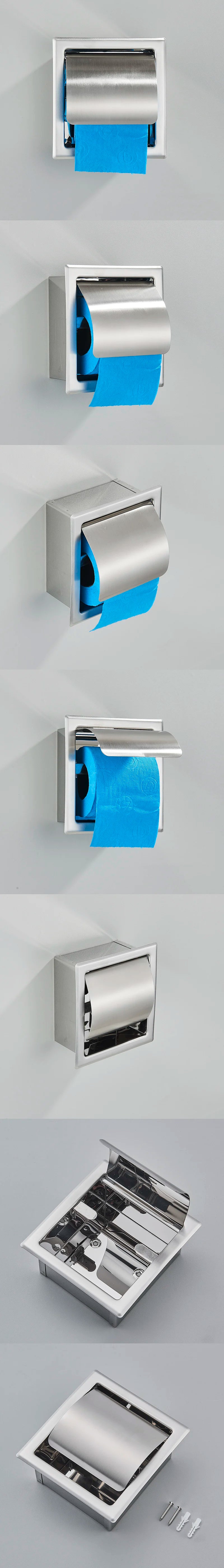 Bathroom Toilet Paper Holder 304 Stainless Steel Waterproof Roll Paper Box Black Tissue Box Holder Bathroom Hardware Accessories
