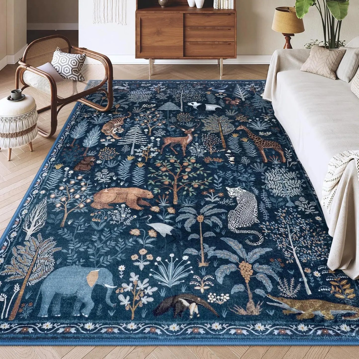Vintage Peacock Large Area Living Room Carpet Animal Anti Slip Sofa Coffee Table Floor Mat Washable Bedroom Bedside Home Rug 러그