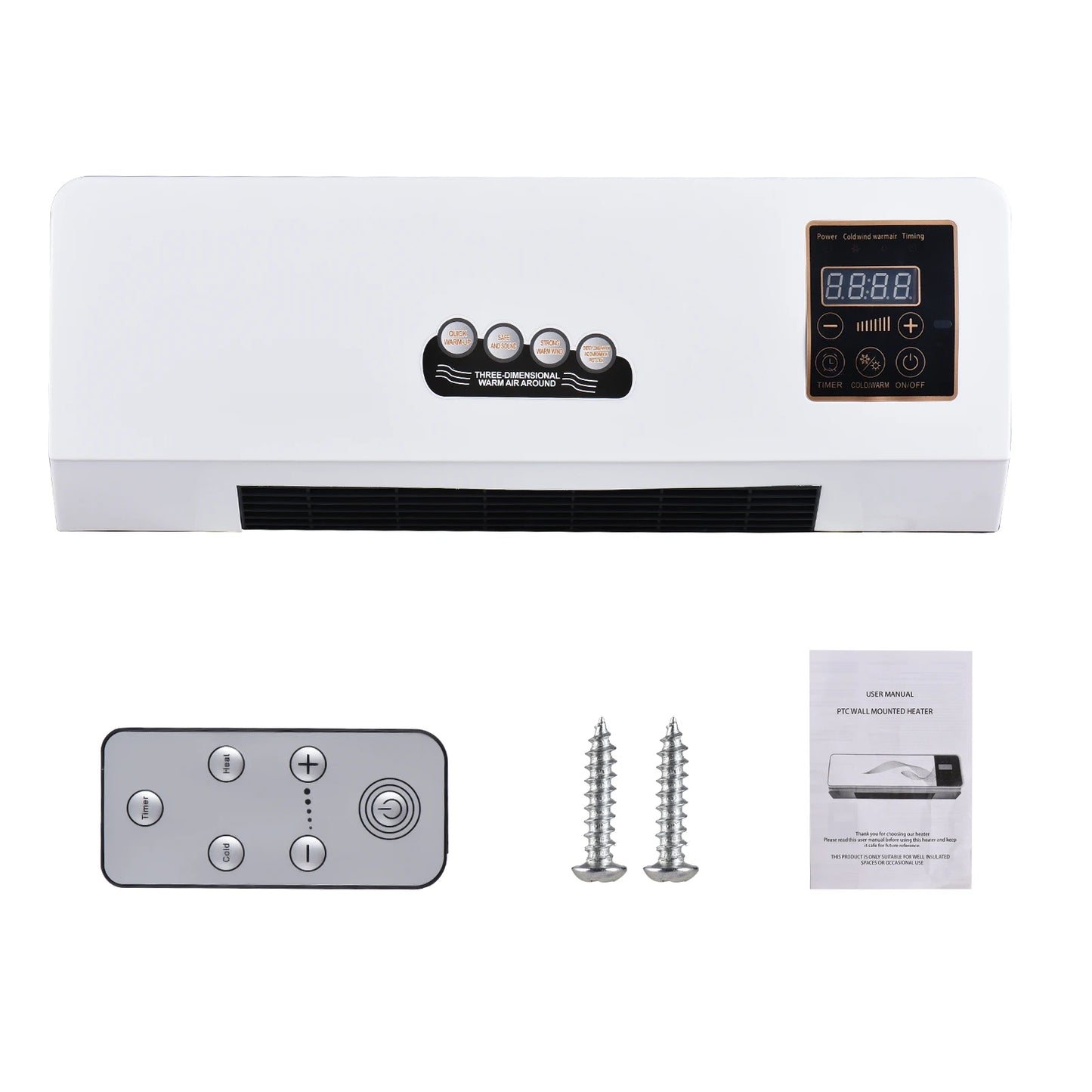 2 in 1 Portable Air Conditioner Electric Heater for Room Heating Cooling Fan with Remote Control and Timing Function Simple A/C