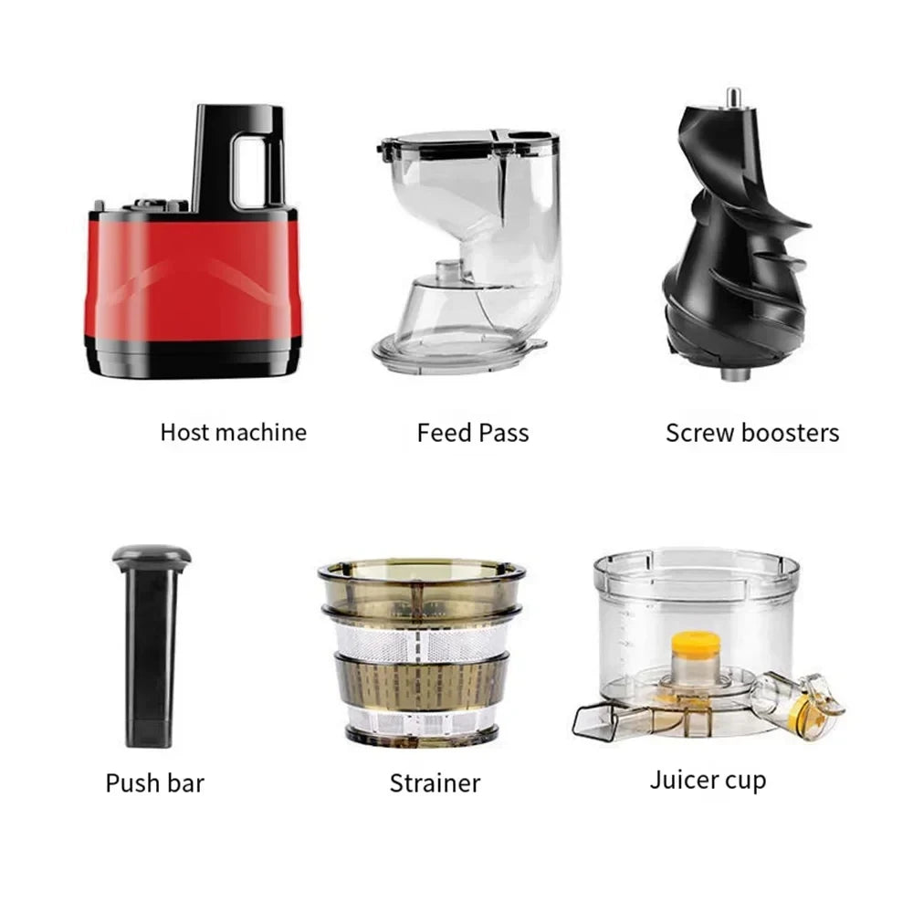 New Juicer Machines 7 inch Slow Cold Press Juicer Tool with Large Feed Chute Cold Press Juicers for Vegetables and Fruits