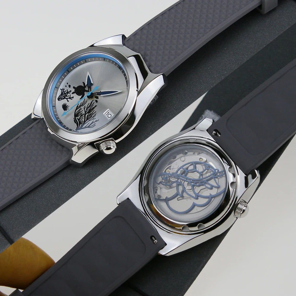 New Car Design 40mm 316L Stainless Steel Fit NH34 NH35 NH36 Movement Sapphire Glass Watch Case