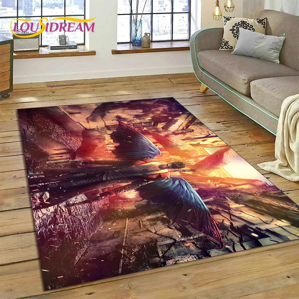 DMC Game 3D D-Devil May Cry cartoon Rug Carpet for Living Room Bedroom Home Decor,Floor Mat Non-slip Decoration for Sofa Doormat