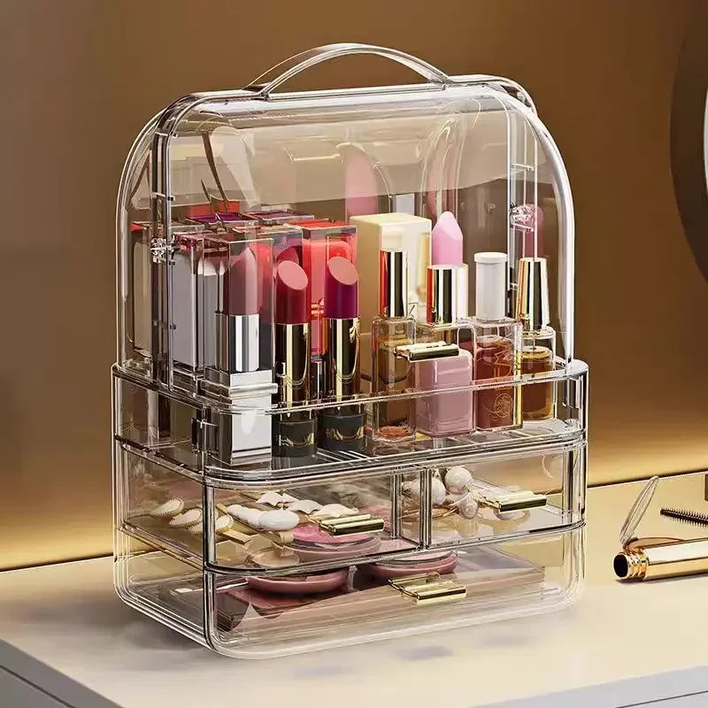 25 Transparent Lipstick Holder With Lid Lip Gloss Storage Stand Small Makeup Organzier With Handle Cosmetics Storage Display Box