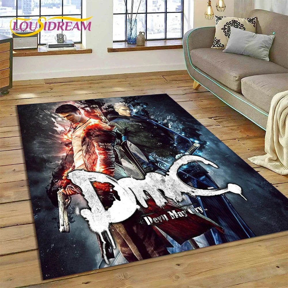 DMC Game 3D D-Devil May Cry cartoon Rug Carpet for Living Room Bedroom Home Decor,Floor Mat Non-slip Decoration for Sofa Doormat