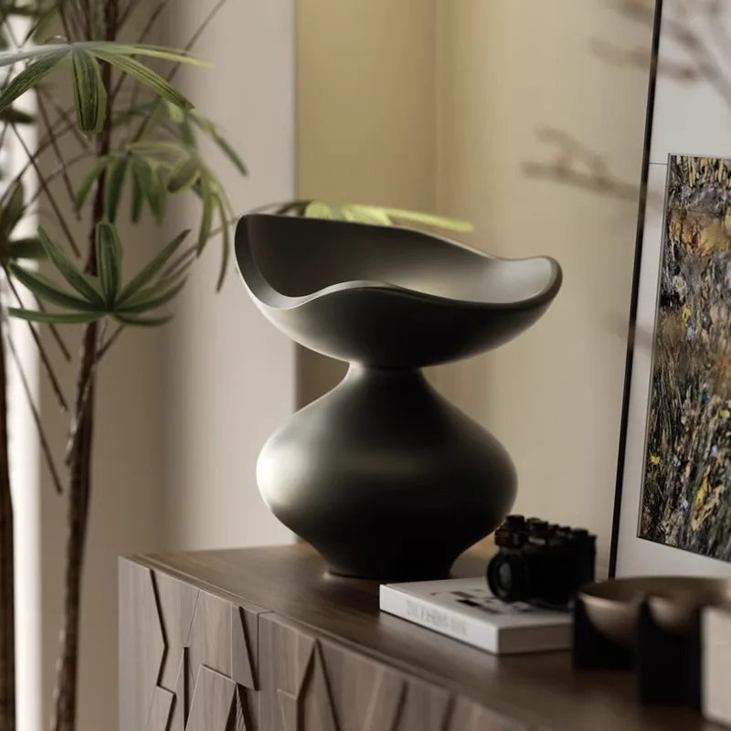 Minimalism Abstract Crafts Floral Vase Desk Decoration Flowers Arrangement Artificial Flower Resin Vases Room Aesthetic Decor