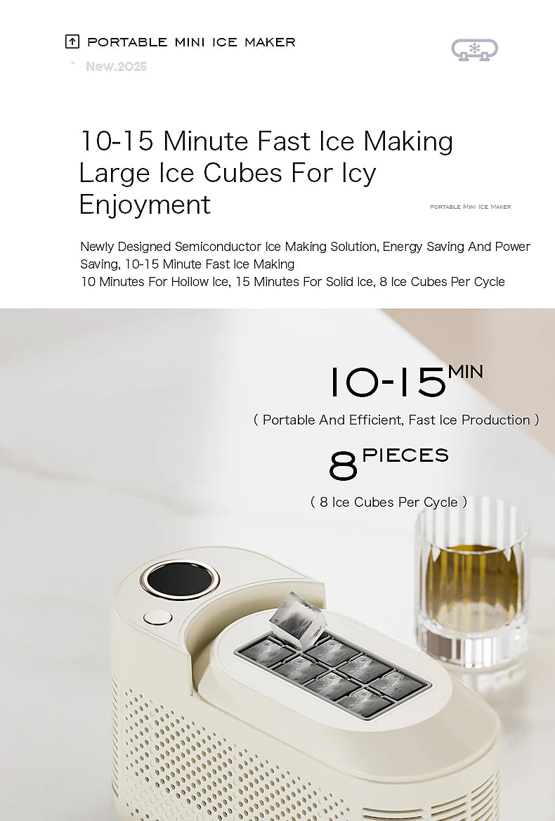 Portable Small Ice Maker Mini Convenient Home Dormitory Office Camping Car Cube Ice Automatic Ice Making Box ice machine 220V