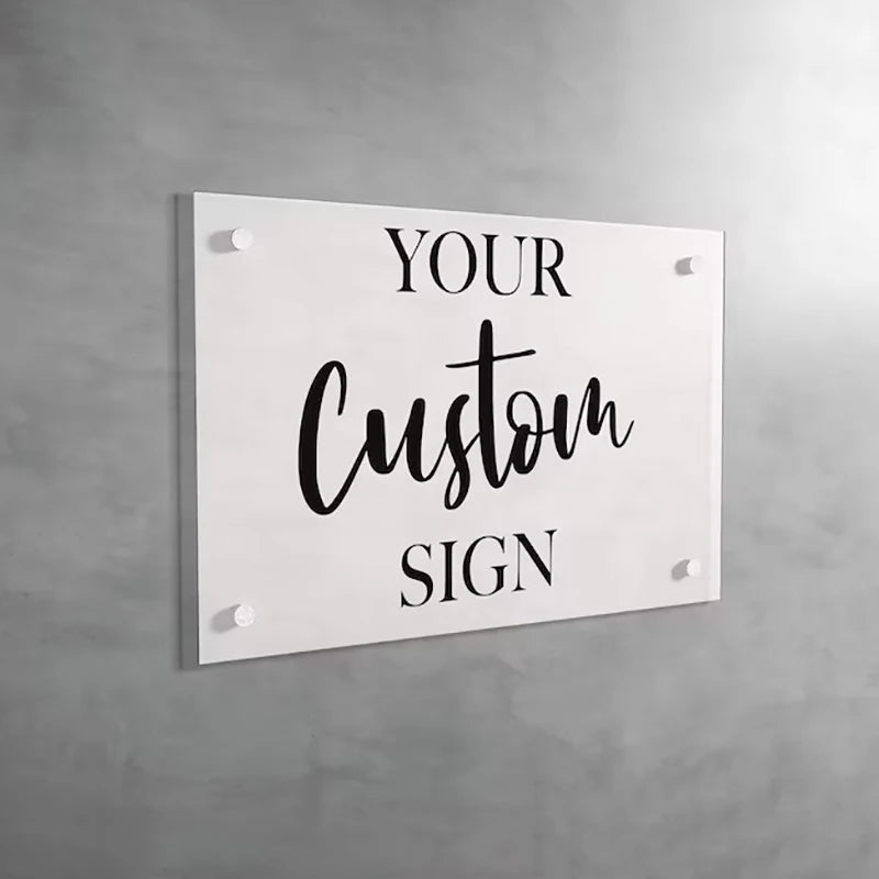 Custom Acrylic Business Sign UV Printed Logo Perspex Plate Beauty Salon Nails Studio Wall Aesthetic Decor Office Signage Plaque