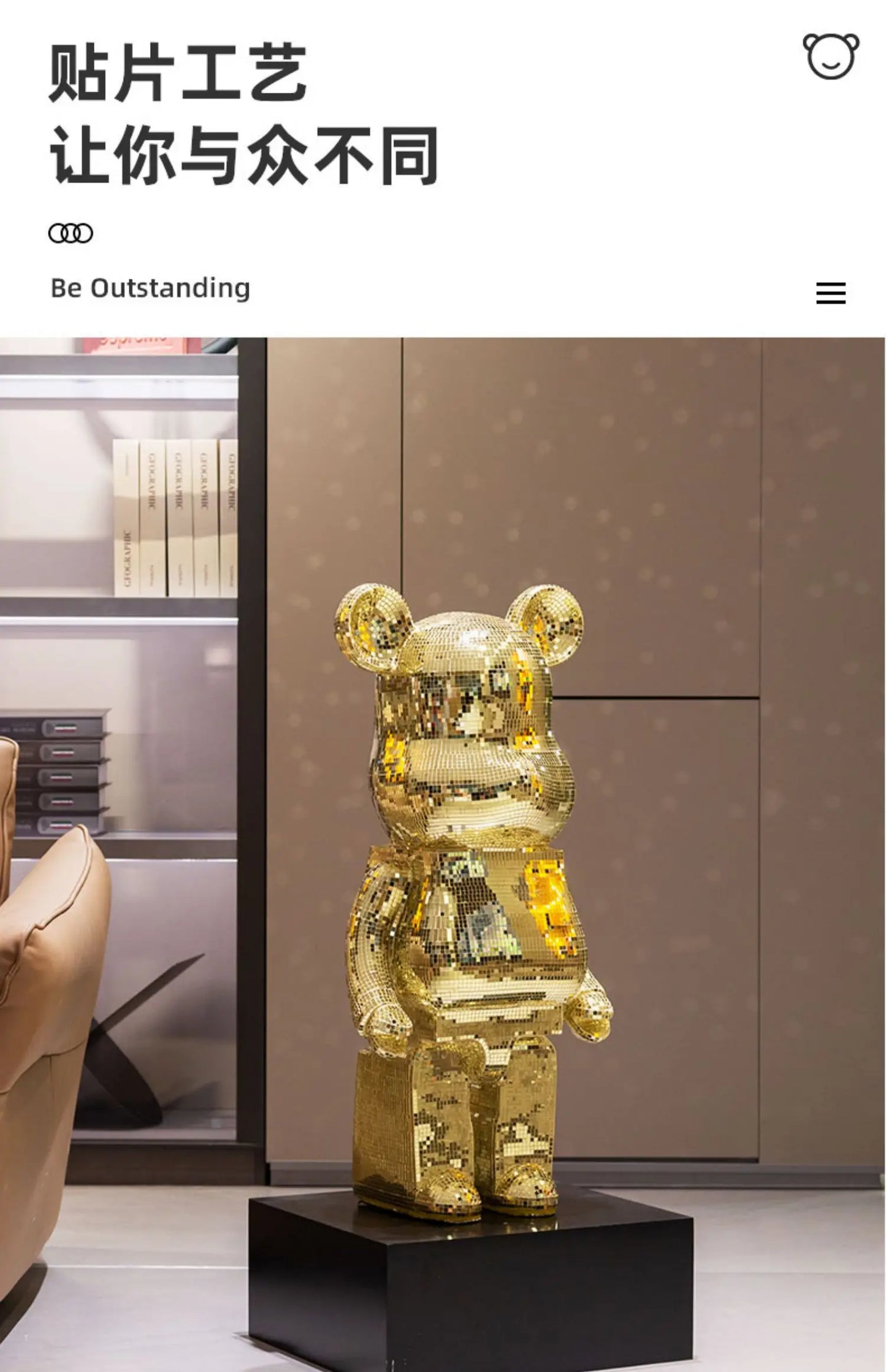 Violent Bear Standing Decoration - Big Piggy Bank for High-End Living Room, Sofa Side Decorative Item, Home Furnishing Ornament
