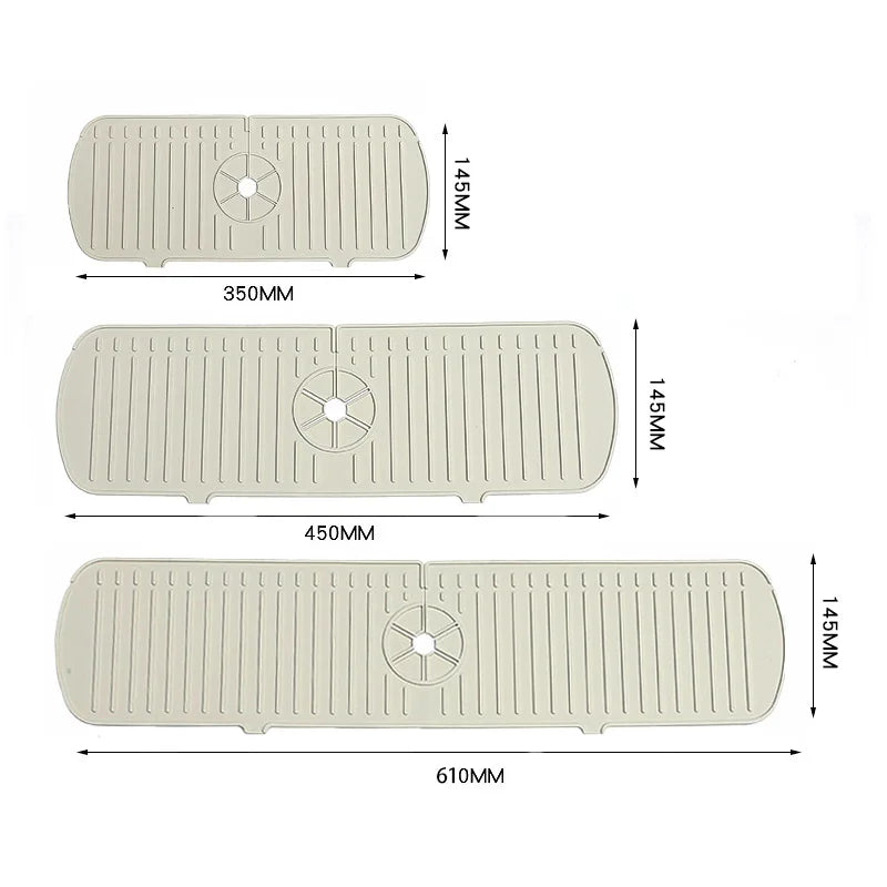 Silicone Faucet Drain Pad Kitchen Household Anti-Splash Non-Slip Faucet Pad Dry Foldable Washing Countertop Soap Non-Slip Pad