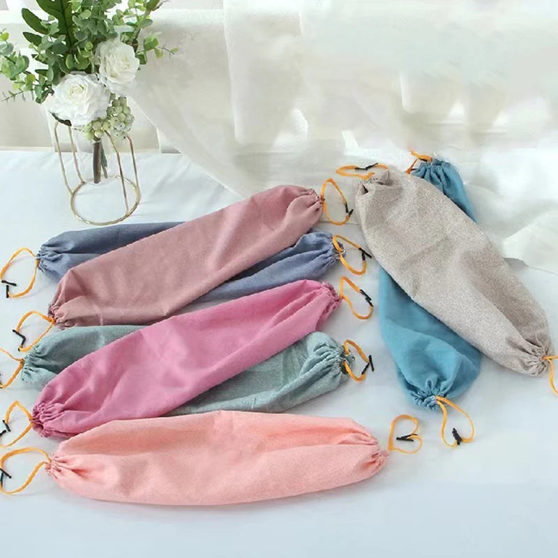 Cylindrical Bolster Pillowcase Double Drawstring Design Bed Sofa Neck Back Waist Support Body Cushion Cover Candy Pillow Cover