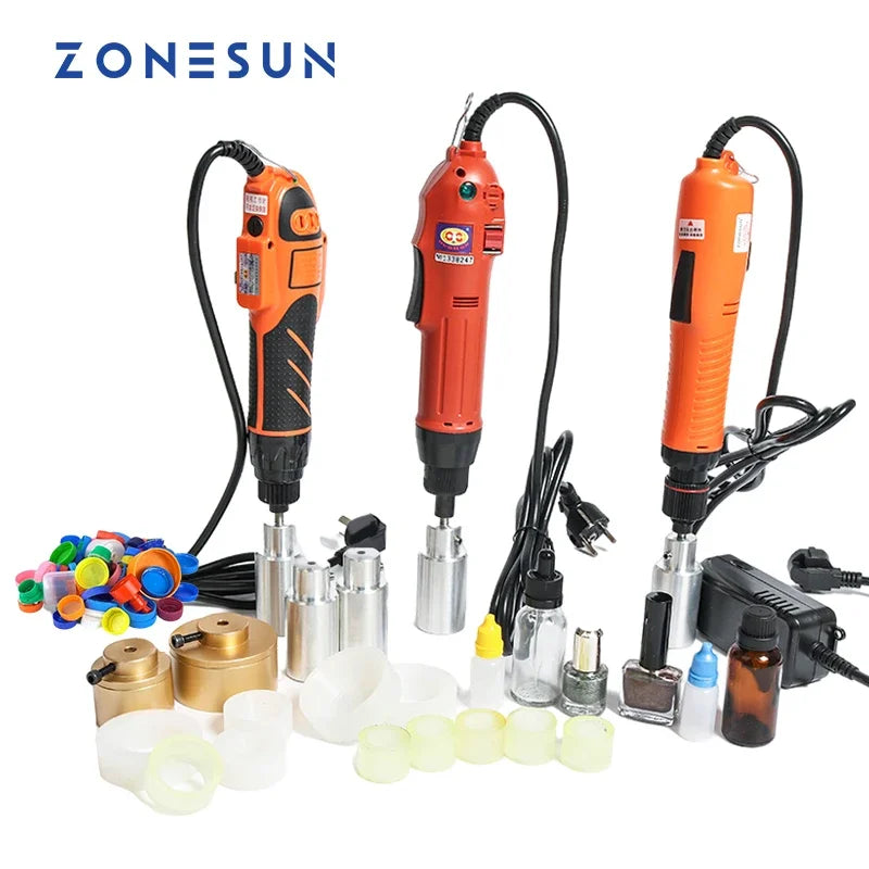 ZONESUN Optional Mix Up Capping Machine Portable Automatic Electric With Security Ring Bottle Capper Screwing Sealing Machine