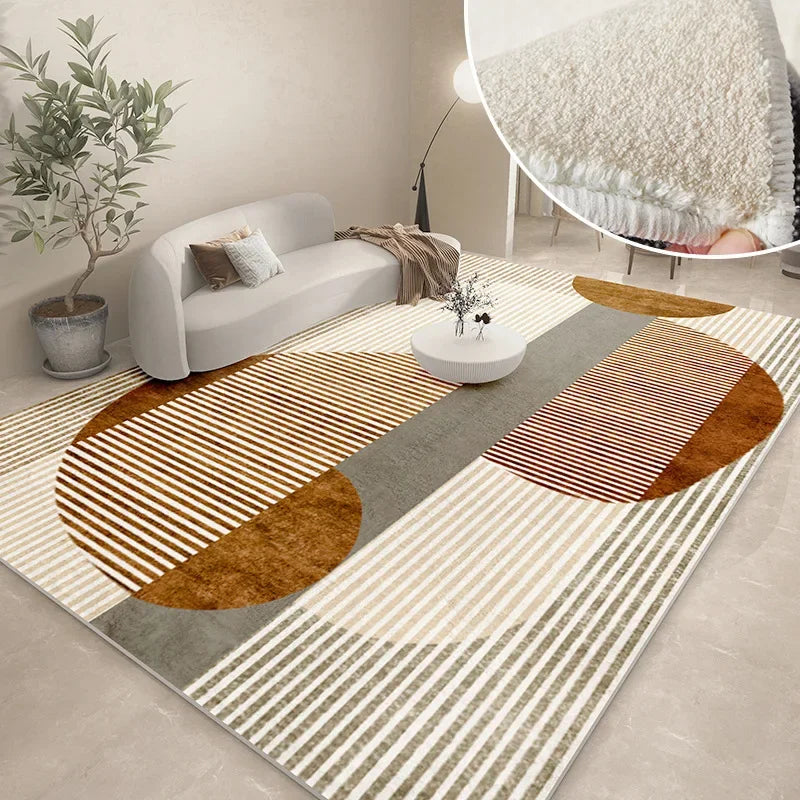 Thickened Study Carpet Modern Abstract Carpets for Living Room Home Washable Plush Floor Mat Minimalist Bedroom Decor Art Rug