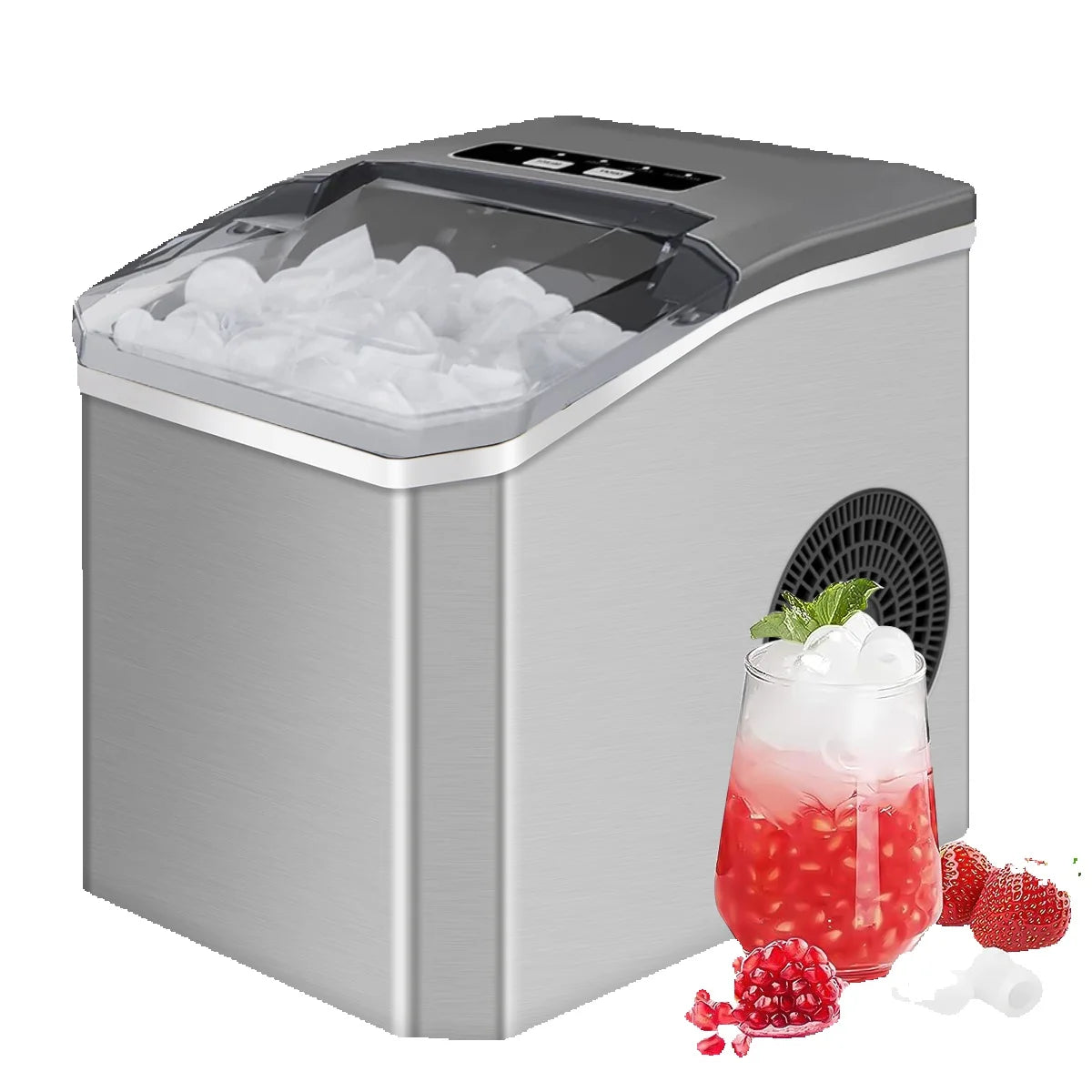 Electric Ice Maker 220 V for Bar Home Kitchen Office Bullet cylindrical Cube Maker via Scoop Automatic Mini Ice Making Machine