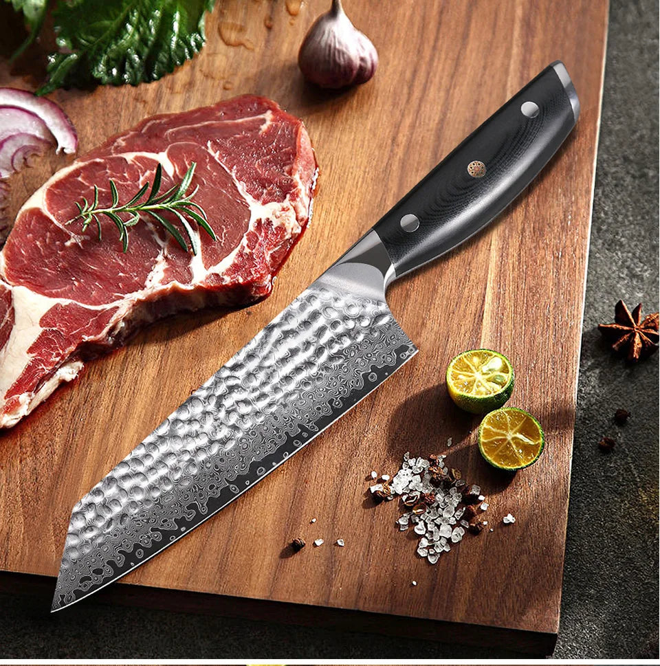 MOSTODOZO 6-inch Japanese Style Bunka Knife Damascus Steel Slicer Meat Utility Fruit Professional Kitchen Kiritsuke Chef Knives