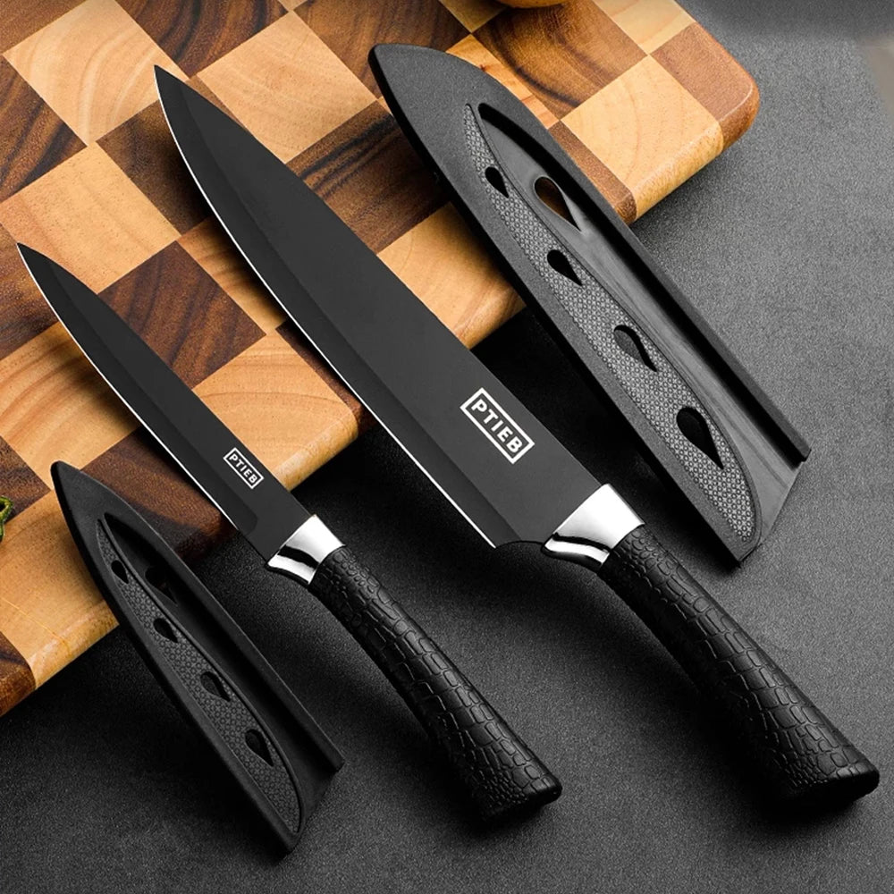 Kitchen Fruit knife Black Titanium Stainless steel Household Chef knife Paring knife Cutting Fruit knife ,durable and sharp