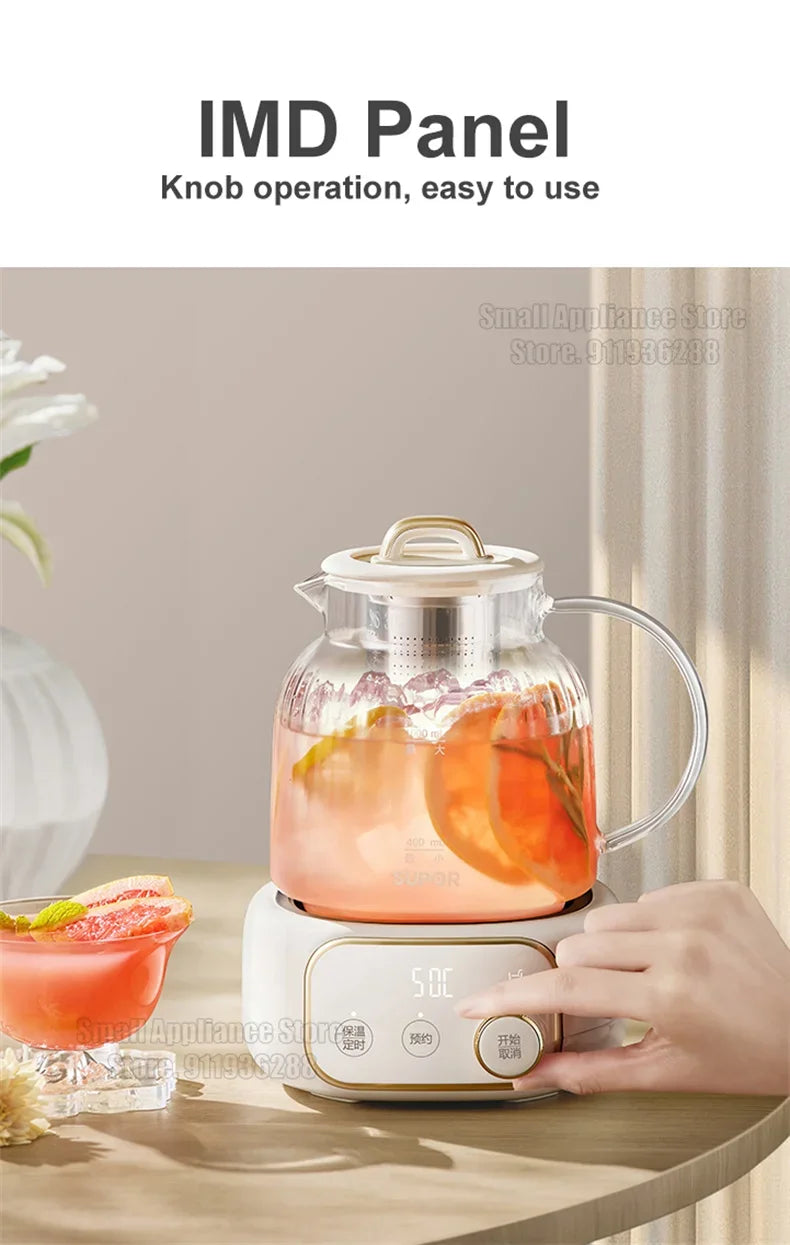 SUPOR 1L Health Pot Glass Electric Kettle 316L Stainless Steel Water Boliler 12H insulation Multifunction Household Teapot 220v