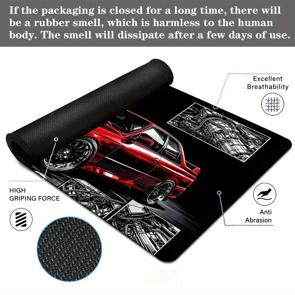 Red classic performance car Mouse Pad Desk Mat Non-Slip Gaming mats pc accessories keyboard mousepad Office carpet Extended pad