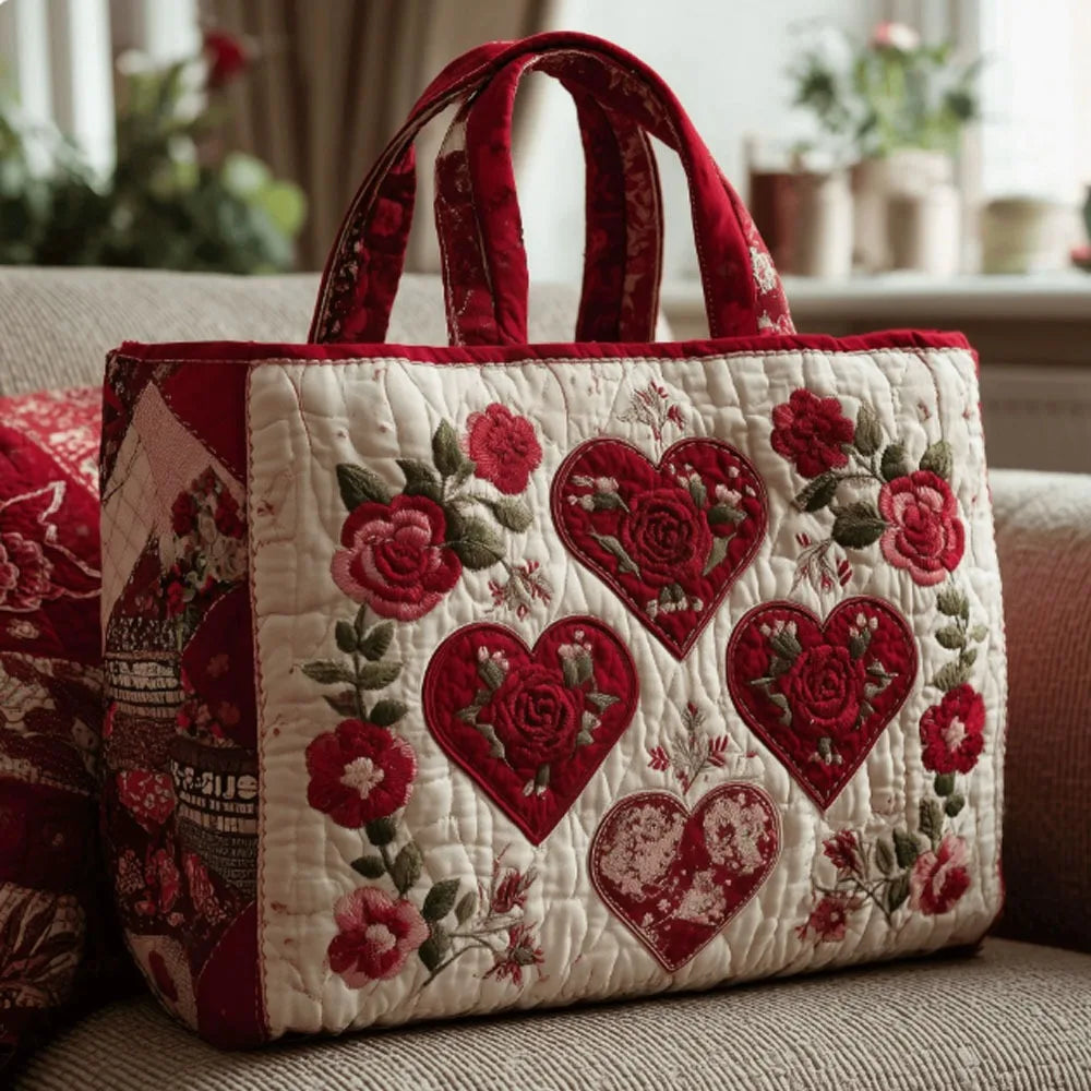 New Cat Pattern Quilted Tote Bag for Women Floral Print Large Capacity Shoulder Tote Bag Soft 3D Shoulder Bag Shopping Bag