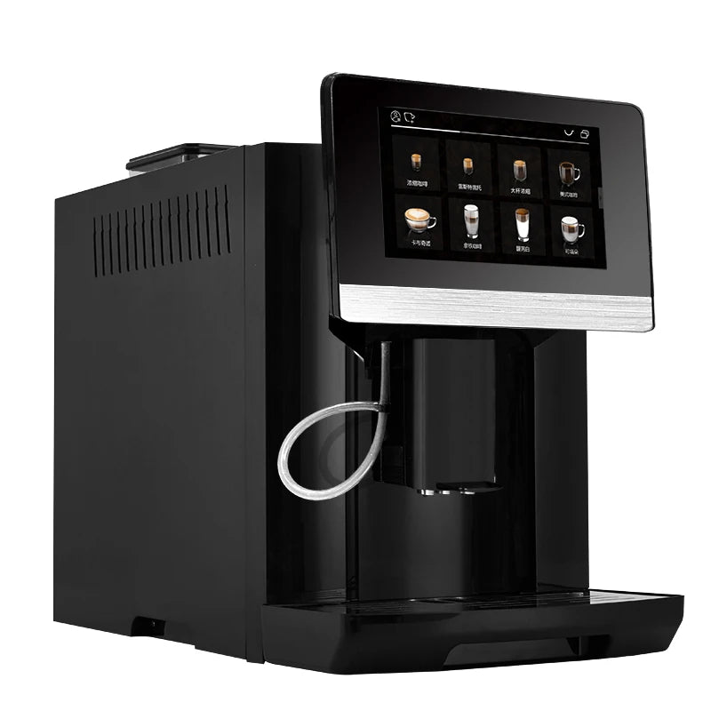 One Touch Bean To Cup 7 Inch 9 Language Automatic Espresso Coffee Maker Cappuccino Latte Hot Water Milk Coffee Built in Grinder