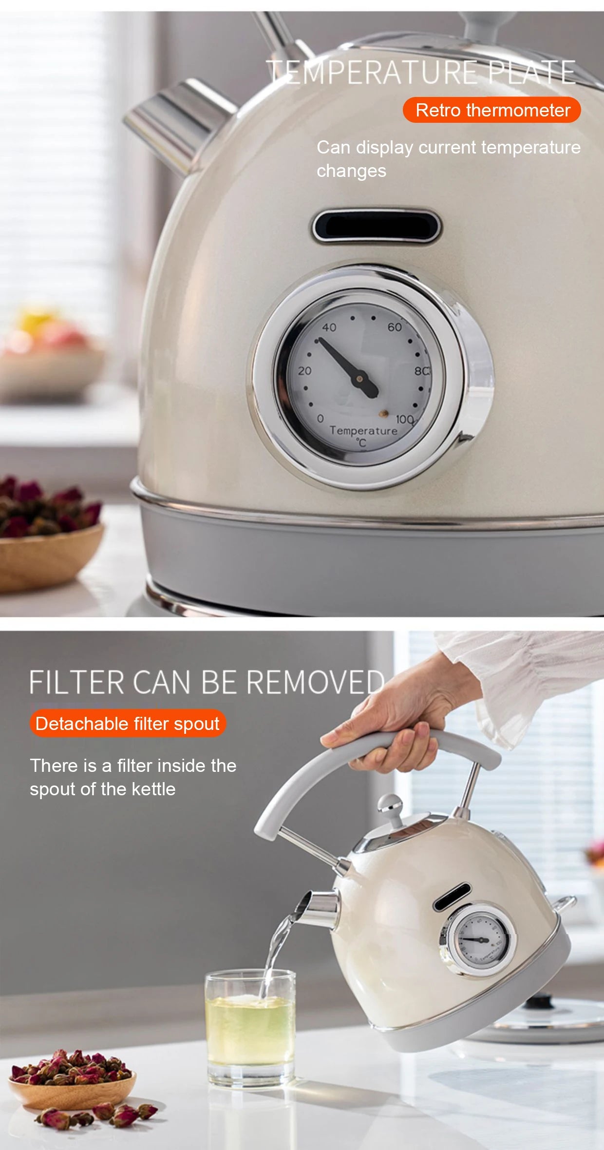 Long Spout Mouth Electric Kettle Stainless Steel Hot Water Temperature Control Meter Display Heating Boiler Pot Boiling Teapot