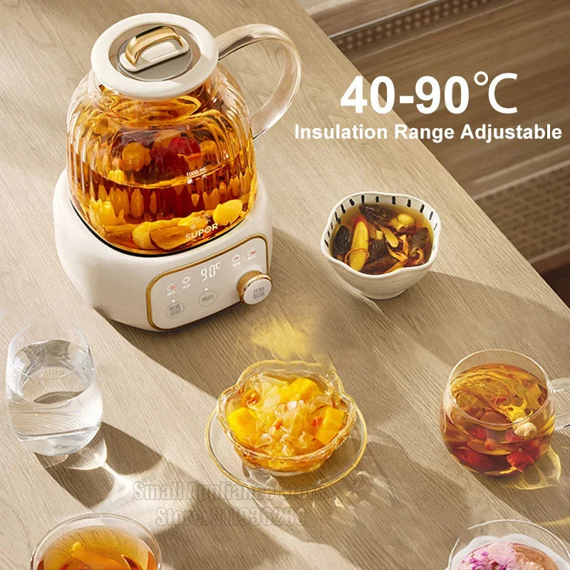 SUPOR 1L Health Pot Glass Electric Kettle 316L Stainless Steel Water Boliler 12H insulation Multifunction Household Teapot 220v