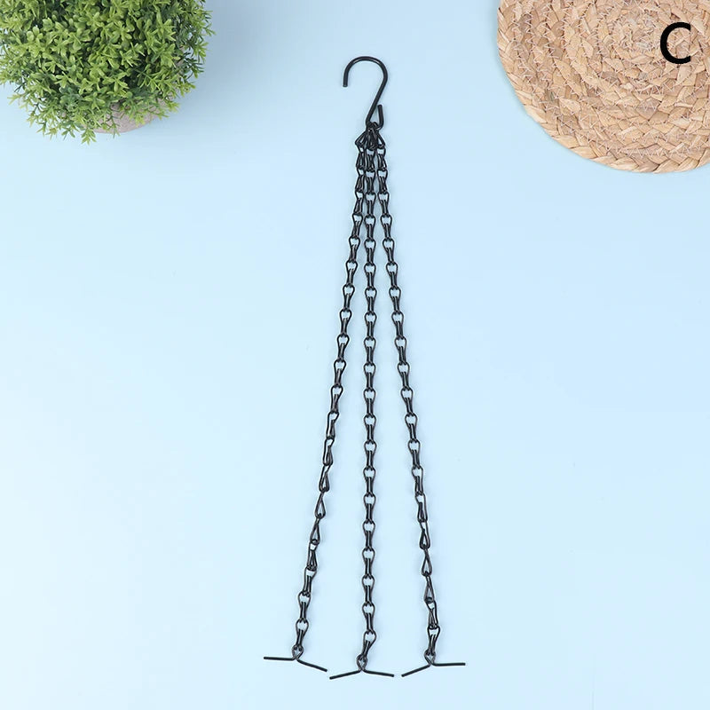 40cm Rattan Hanging Pendant Chain Flowers Basket Chain Flower Pot Hydroponic Plants Grow Tools Garden Decorations With 3 Hooks