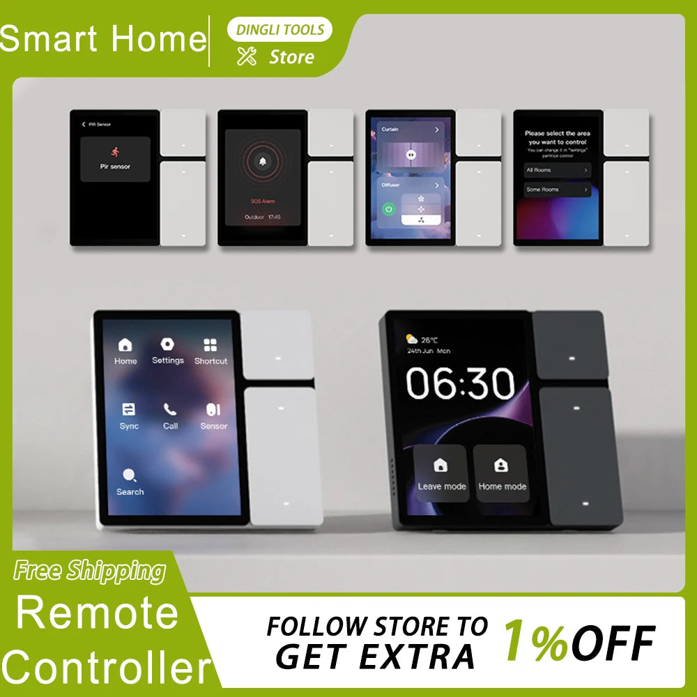 Tuya Smart Home Control Panel 3.5 Inches WiFi MOES Zigbee Wall Switches Home Automation LCD Screen Coustom IR Remote Controllers