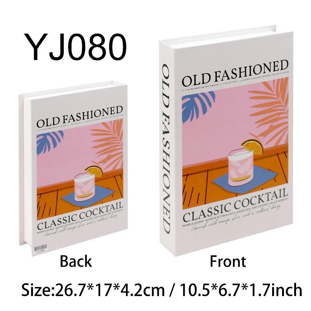 Aperol Cocktail Luxury Fake Books Decoration Coffee Table Decorative Books Club Villa Hotle Decoration Shooting Props Home Extra