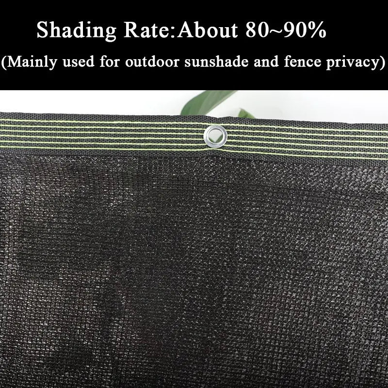 6X6m Black Shade Cloth with Grommets Sunblock Mesh Cover Anti-UV Garden Balcony Plant Sunshade Net Outdoor Greenhouse﻿﻿﻿﻿﻿﻿﻿﻿﻿﻿