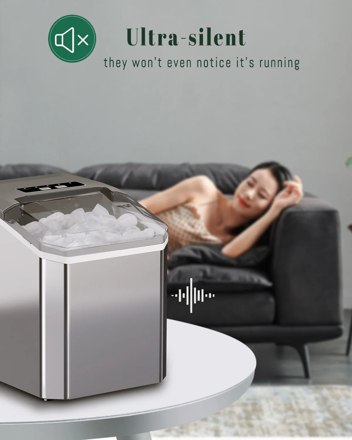 Electric Ice Maker 220 V for Bar Home Kitchen Office Bullet cylindrical Cube Maker via Scoop Automatic Mini Ice Making Machine