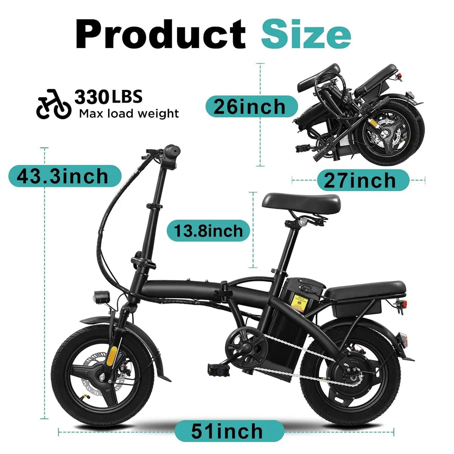 Adults & Teens Folding Electric Bike
560W motor, 48V battery, up to 24 MPH. 3-level pedal assist + throttle, commuter-friendly folding design.
Customizable colors & options perfect for city rides, campus, or daily commute.