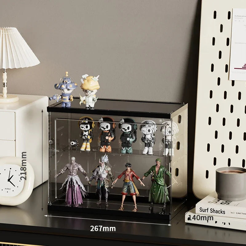 Creative Acrylic Display Cabinet for Blind Box Storage-Premium Transparent Showcase with 360° Visibility Multi-Scene Organizer
