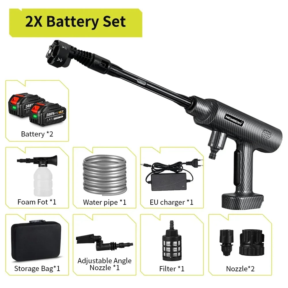 NEWBENY 6 IN 1 200Bar Brushless Electric Washer Cordless Efficient Car Garden Cleaning Power Tools For Makita 18-21V Battery Pin