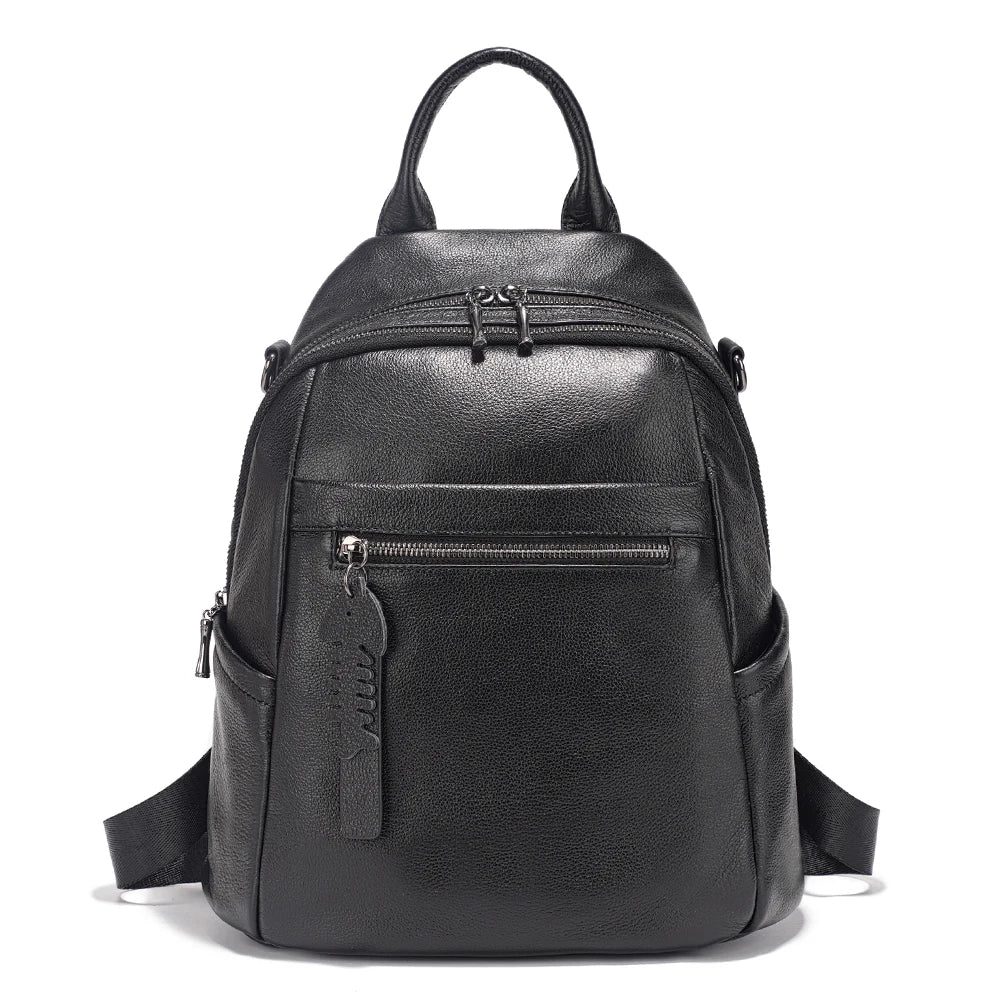 Soft Leather Women’s Backpack Large Capacity Crafted from premium cowhide leather with wide shoulder straps and multiple pockets. Stylish, durable, and perfect for everyday use.