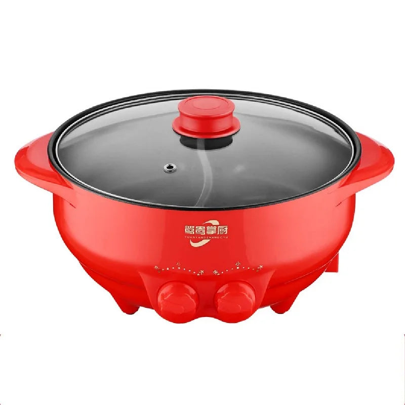 6L Yuanyang Electric Hot Pot Home Multi-function All-In-One Electric Cooking Pot Electric Cook Pot Non-Stick Grill Pan Pot 2000W