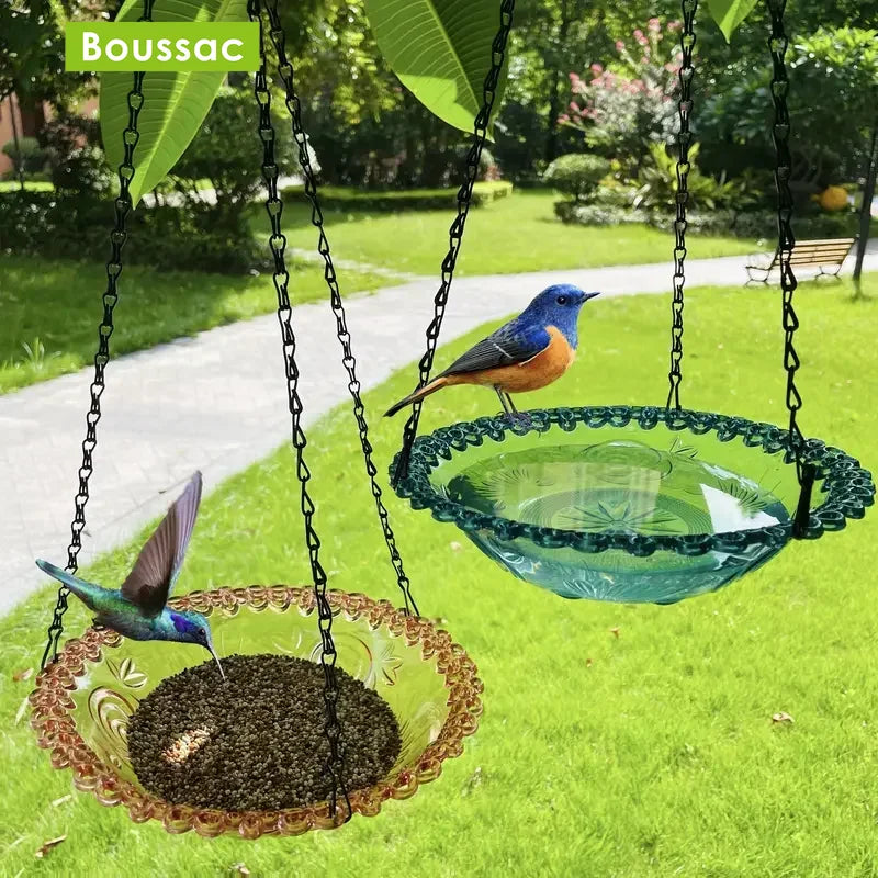 New Bird Flower Shaped Hanging Bird Feeder Birdbath for Garden Outdoor Decor Yard Farm Supplies Hummingbird Feeder Supplies