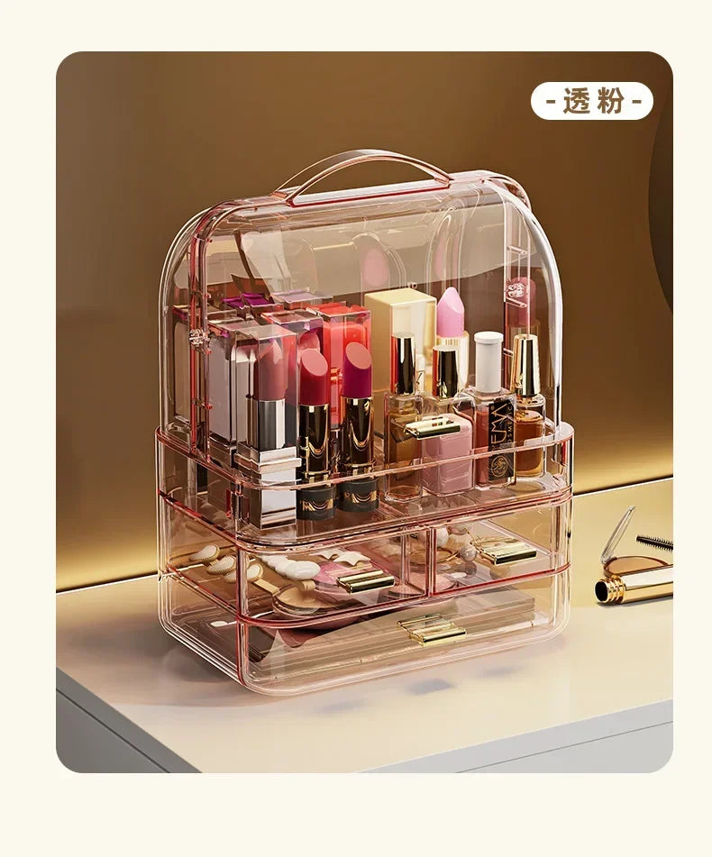 25 Transparent Lipstick Holder With Lid Lip Gloss Storage Stand Small Makeup Organzier With Handle Cosmetics Storage Display Box