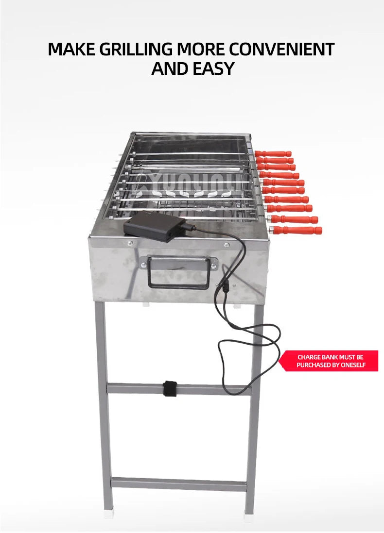 60CM Grill Household Automatic Rotating Barbecue Stove Outdoor Folding Charcoal Barbecue Stove Bakplaat Elektrische