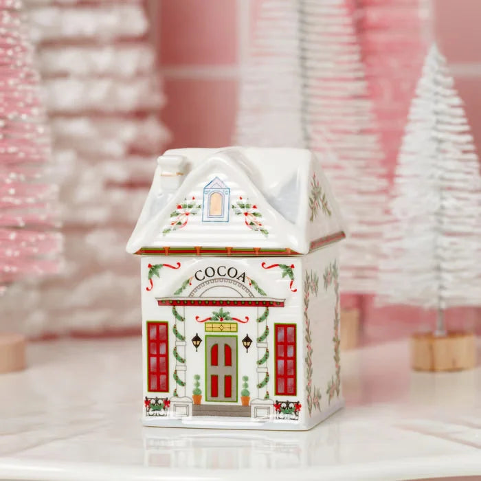 Holiday Village Spice House Set Mini Christmas Gingerbread Houses Jars Festive Decor Kitchen Countertop Christmas Candle