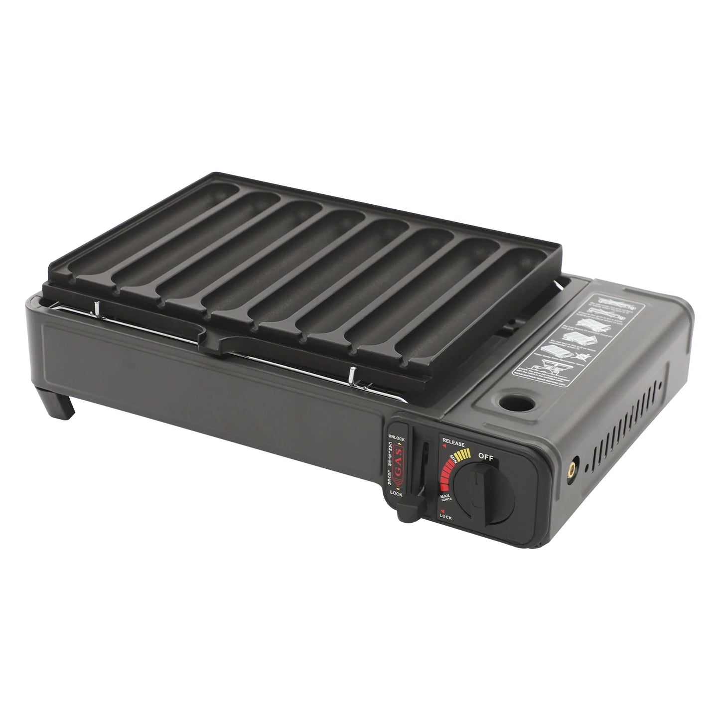 Black Portable Camping Gas Stove High Safety Outdoor Use