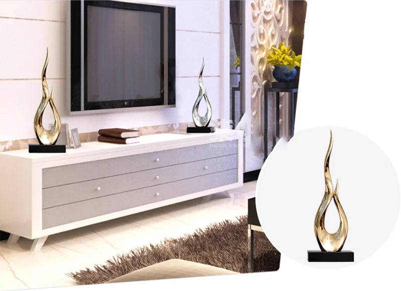 Marble Base Resin Sculpture Fenghshui Decoration Housewarming Gifts Home Livingroom Ornaments Office Study Accessories Crafts