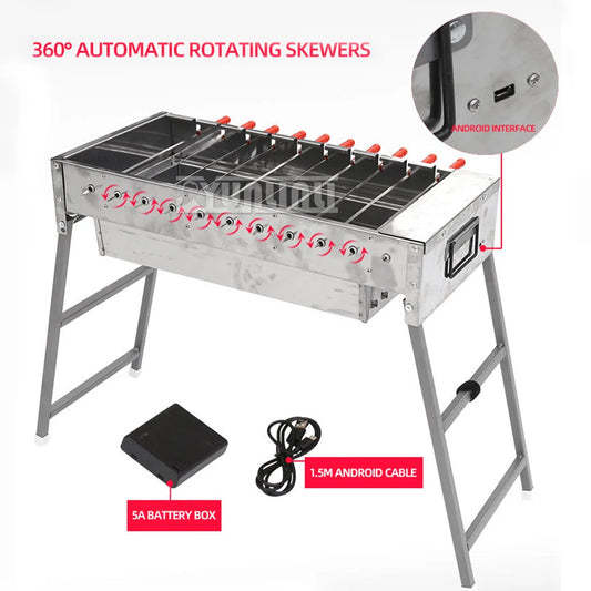 60CM Grill Household Automatic Rotating Barbecue Stove Outdoor Folding Charcoal Barbecue Stove Bakplaat Elektrische