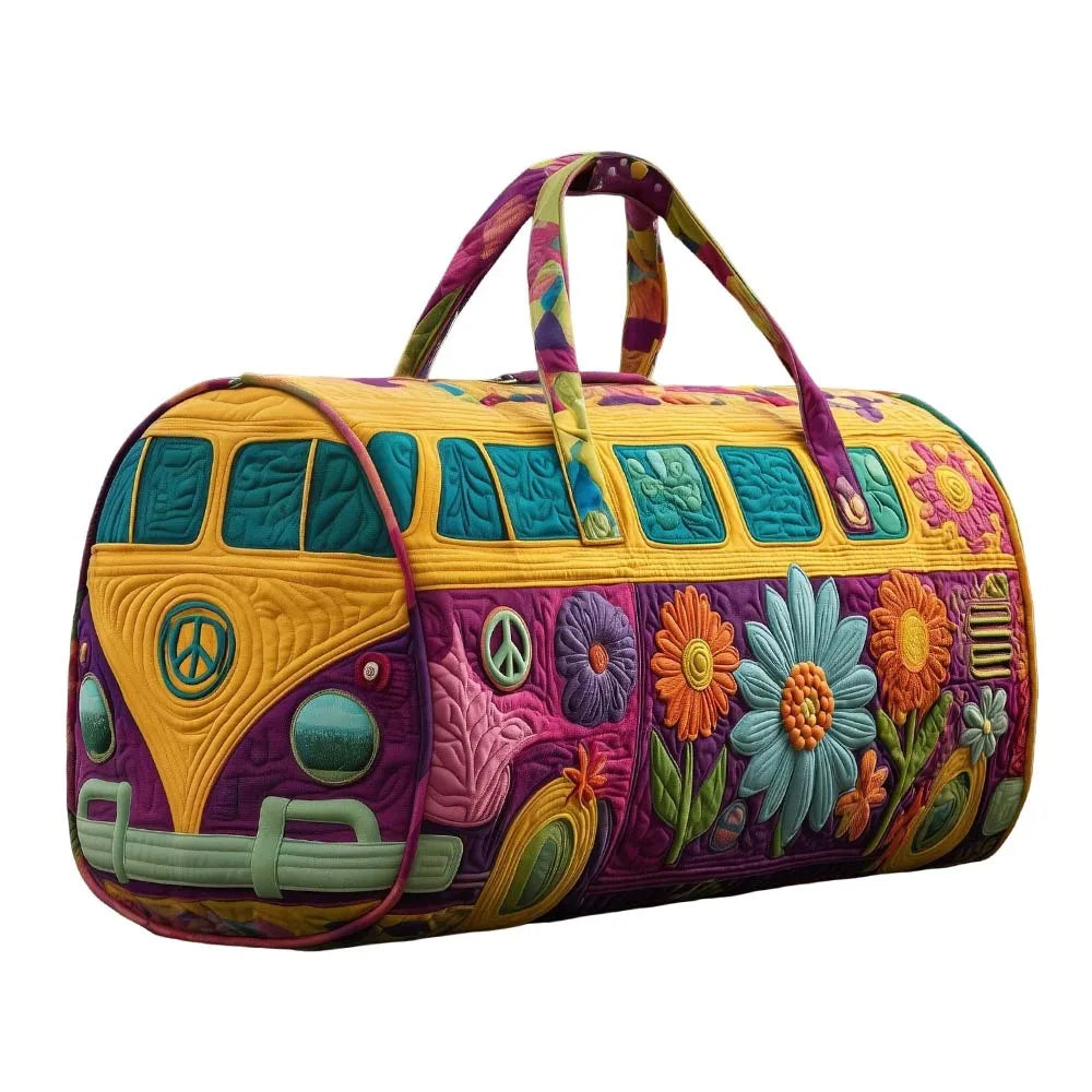 Quilted Cotton Quilted Travel Bag 3D Design Hippie Vibe Duffle Bag Frog Pattern Boho Style Printed Yoga Bag Yoga Practice