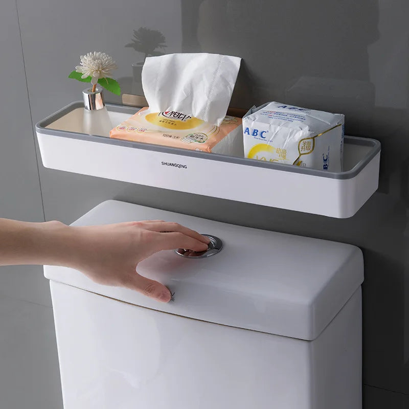 Wall Hanging Toilet Bathroom Storage Cabinet Rack Punch Free Multifunctional Artifact Above Toilet Rack Shelf Organizer