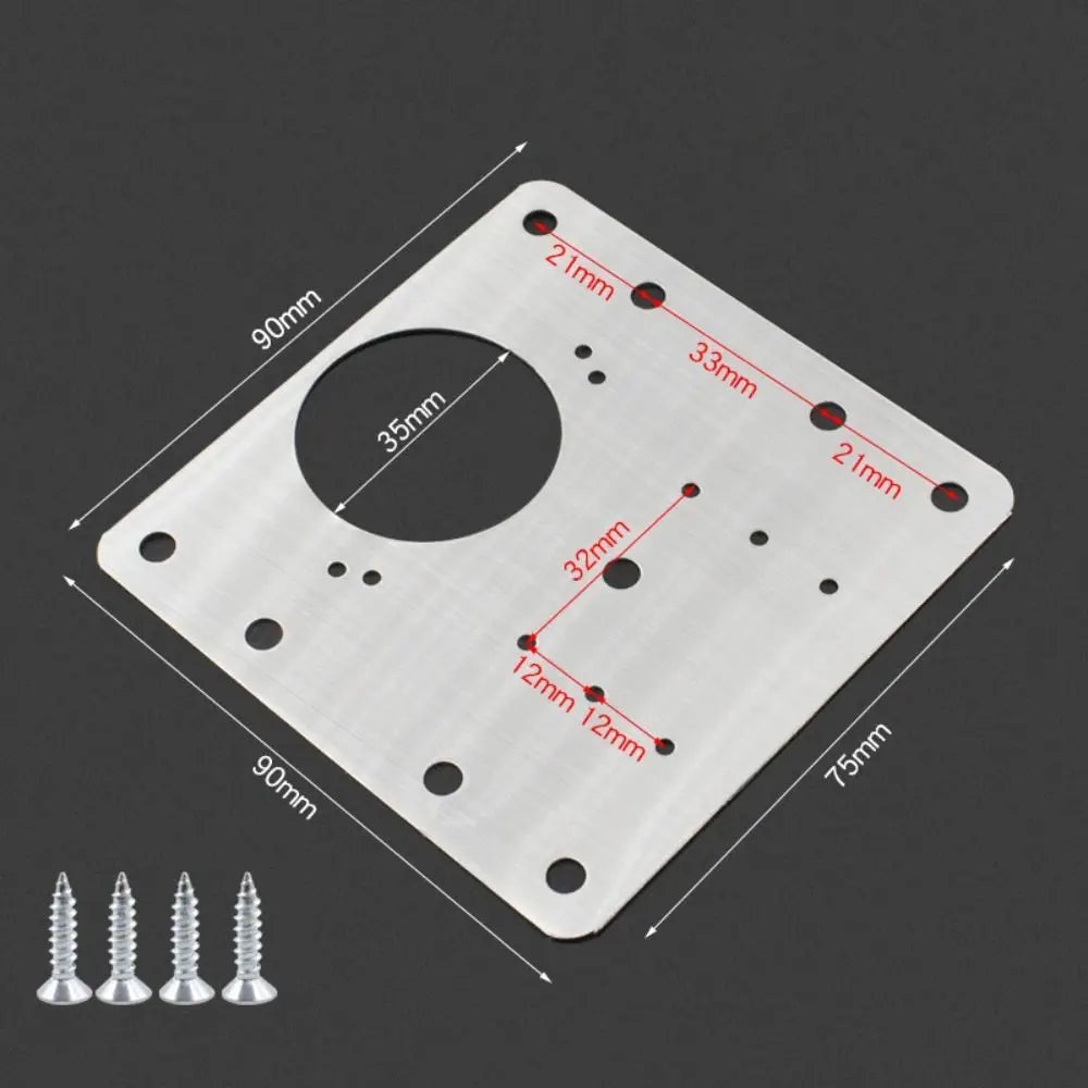 Stainless Steel Kitchen Cabinet Hinge Repair Plate Silver with 4 Screws Furniture Drawer Hinge Fixing Plate Easy to install