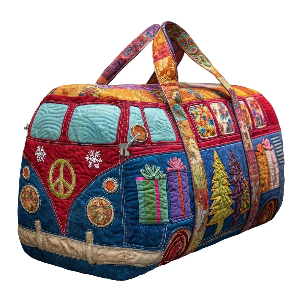 Quilted Cotton Quilted Travel Bag 3D Design Hippie Vibe Duffle Bag Frog Pattern Boho Style Printed Yoga Bag Yoga Practice