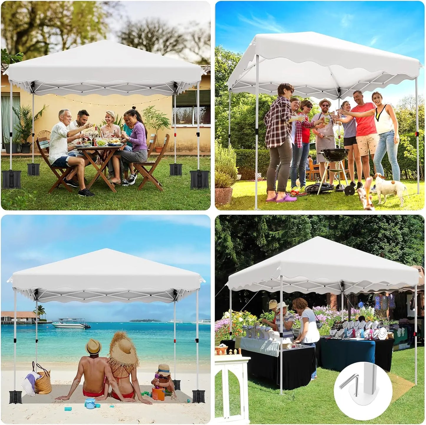 3x3M Gazebo Tent Pop up Canopy Instant with Bag Bonus 4 Weight Sandbags,& Carry Bag Foldable Shelter Outdoor Garden Tent