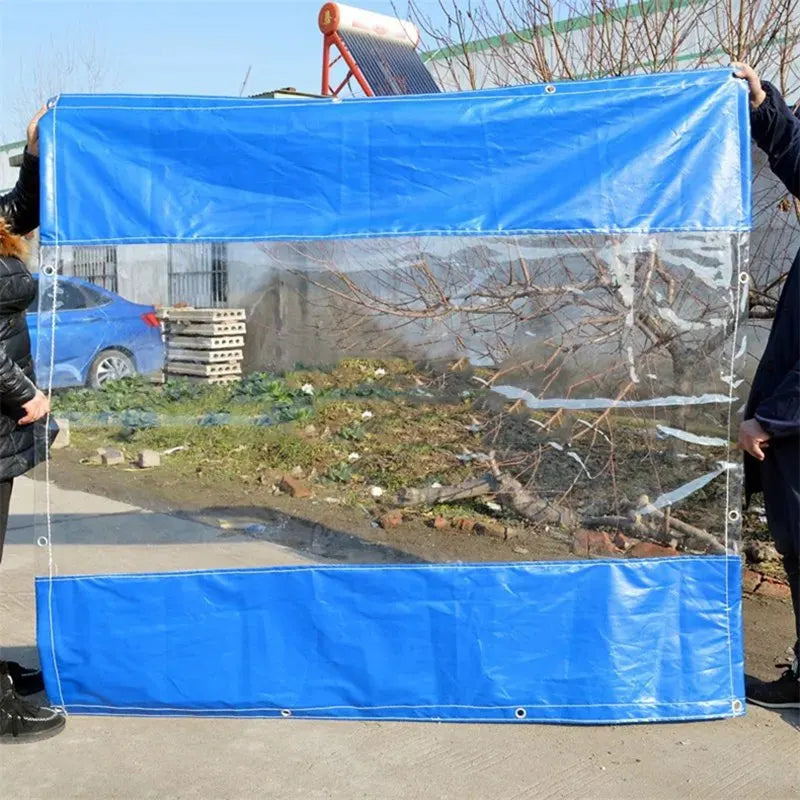 0.33MM Transparent PE Tarpaulin Garden Plant Shed Keep Warm Grid Rainproof Cloth Balcony Windows Rain Cover Waterproof Awning