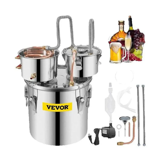 SucceBuy 20L 30L Water Alcohol Brewing Distiller DIY Moonshine Apparatus Stainless Steel Still Whisky Beer Brandy Home Appliance
